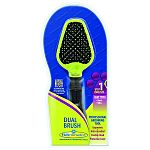 Helps remove mats, tangles and loose hair. Designed to follow the natural contours of pet s head and body. Features a pin brush on one side and bristle brush on the other. Pin brush works on long coated dogs. Nylon bristle brush is an excellent all round