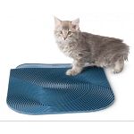 Place outside your cats litter pan to help keep paws and your floor clean from litter material. Comes in Rubber. Blue with swirl pattern to trap litter before it gets on your floor or carpet.