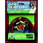 Your big dog can exercise and play on this tie out cable that s designed for dogs over 50 lbs. You can keep him in sight and he can roam around without leaving the yard.   Rust-proof chains. / Silver