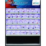 24 inch system will display 45 betta fish Air driven system keeps fish active, healthy, and vibrant Increases betta fish sales and decreases fish loss Each cup lit with led under cup lighting Individual cup system makes it easy for consumers to shop Vibra