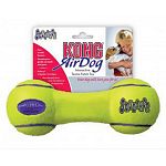 Air Kong Squeaker Dumbbell Doy Toy is a fun interactive dog toy that may be used as either a chew or fetch toy. Easy for your dog to pick and carry, this toy has a squeaker at each end for lots of fun. Made of non-abrasive tennis ball material.