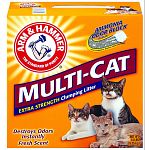 Arm & Hammer Multi-cat destroys odors with the worlds most proven deodorizer, ARM & HAMMER Baking Soda, in a powerful crystal form. It clumps hard and fast to lock in odors on contact. Multi-cat releases a fresh clean scent with every use.