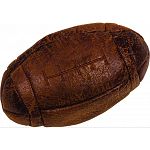 Soft vintage flat football dog toy Easy for dogs to fetch and carry Contains squeakers Double stitched for toughness and long-lastin durability Extra-soft feel