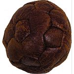Soft vintage lat soccer ball dog toy Easy for dogs to fetch and carry Contains squeakers Double stitched for toughness and long-lasting durability Extra soft feel