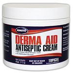 Fast-acting topical antiseptic ideal for use on surface wounds, chafes, scratches, saddle or girth sores. Use for all types of surface wounds on horses, dogs and cats. When used in conjunction with good cleaning practices, derma-aid may help speed recover