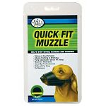 Whether on a trip to the vet or for easy control during a leisurely walk, this Quick Fit muzzle will give you and your dog peace of mind. Fits comfortably, will not constrain your dog s movement. Comes in multiple sizes.