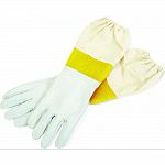 Made of smooth, pliable goatskin Elastic at top and vented sleepve Provides desterity and protection when working with bees Made in the usa