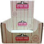 Countertop display box to hold superior farms pet provisions dog bones, chews and treats.