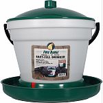 This easy-fill, easy-clean poultry drinker is molded from long-life plastic It features a top-fill bucket using a float in the base to allocate water to the rim This drinker is excellent for indoor or outdoor use Accommodates up to 52 chickens or game bir