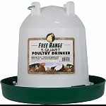 This easy-fill, easy-clean poultry drinker is molded from long-life plastic with durable fountain It features a twist-lock system and a hanger/carry-handle Accommodates up to 32 poultry or game chicks