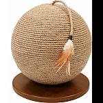 Feather tipped tassel engages cats in play Durable jute wrapped sphere encourages scratching Sphere shape provides additional opportunities for jumping and pouncing Attractive finishes blend with your home decor