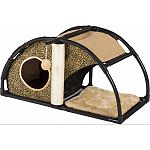 Covered hideaway and super-soft plush mat is ideal for lounging, sleeping or hiding A full range of amenities to satisfy behavioral instincts while discouraging destructive behavior and alleviating boredom Structure is sturdy, yet lightweight, with easy t