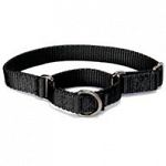 Use with a leash or with your hand, this martingale style collar tightens to give greater control. Reduces the risk of a dog backing out and escaping. Sized differently than other collars, measurement is taken at the top of the neck, directly behind the e