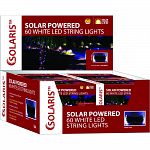 String of 60 solar white led string lights 30 power cord Actual size: 14 lx5 wx5 h