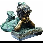 This antique finish sculpture has a timeless charm that captures the innocence of childhood The intricate detailing of these children is sure to bring awhimsical playfulness to your garden or deck. Made of polyresin and stone powder with an antique finish
