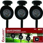Solar spot light for use in flower beds, walkways, and more 15 high abs plastic spot light with solar panel Great for highlighting key landscape features or extra security for lighted walkways Ul listed