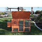 The santa fe mobile coop is perfect for the small backyard poultry enthusiast Just the right size for 2 or 3 chickens Allows you to move your hens around giving them fresh groundto scratch and fertilize Includes built in wheels, outside access nesting box
