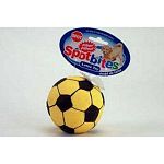 This Stuffed Latex Soccer is 3.1 inches in diameter and comes in a variety of bright colors. Soccer ball is stuffed with fiber fill to help keep it's shape and has a smooth latex surface that is soft and easy for your dog to carry in the mouth.