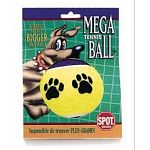 All dogs love to play with tennis balls and this tennis ball is sure to please your dog. Made of the traditional tennis ball material with a fun paw print design. Vivid colors make this ball easy to find in the grass.
