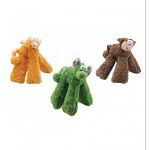 These plush dog toys by Ethical are fun animals that have a silly head and tails. Sold individually in an assortment of colorful animals shapes that your dog is sure to love cuddling with. Made of a soft plush material.