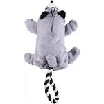 Stuffing free dog toy with water bottle inside. 13 inches. Also has a rope for tug play.