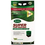 Scotts Lawn Pro Super Turf Builder Lawn Fertilizer with 2% Iron delivers quick greening with long-lasting results for up to two full months. Turf Builder releases high levels of nitrogen slowly, as the grass needs it, so theres no surge growth to cause