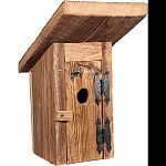 Natural wood birdhouse Made in the usa by skilled craftsman The condo has two entrances allowing two birds to share the space