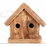 Natural wood bird house Made in the usa by skilled craftsman The condo has 2 entrances allowing 2 birds to share the space