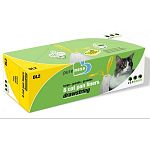 Drawsting cat pan liner for use with most large size cat litter pans up to 19 in. long x 15 in. wide. Features convenient dispenser, drawstring feature and ends messy cleanups.