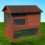 Rugged tongue and groove wood construction with waterproof shingled roof hinged for easy access Rust proof, galvanized wire protects poultry from predator Three removable roosts, lift-out door panels, and attachable access ramp Accomodates up to 4 chicken