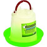Provides a sanitary supply of water for the backyard flock 2-piece design is a durable, all weather plastic construction also easy to clean Visible water level Twist open to fill and twist closed to seal Diminsion: 13 w x 13 d x 11.25 h