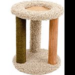 Perfect spot to stretch, play, scratch, and nap Carpeted, fiber, and natural scratch posts Combination of surfaces to please any paws Cozy bed on top with textured surface cats love
