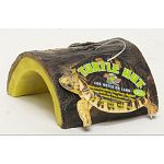 Zoo Med s Turtle Hut works great on land or in water. It is a natural looking half log shelter for aquatic turtles, box turtles or land tortoises. Inert material means it wont mold and it is easy to sterilize.