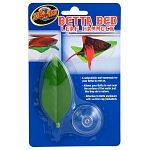 A naturalistic leaf hammock for your betta to rest on. As water evaporates, be sure to add more water to allow your Betta to swim onto the leaf.  Enclosure with suction cup (included)