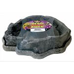 Reptile feeding. This combination feeding dish and water dish is stackable for easy storage and made from durable materials that hold up to the most extreme abuse. Colored to look like natural rock.