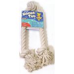 An extra knot for more gnawing! All natural 100% fine gauge cotton yarn makes this rope tug extremely durable. Booda's cotton is virtually straight from the cotton field. Booda Tugs contain no processing chemicals.