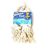An extra knot for more gnawing! All natural 100% fine gauge cotton yarn makes this rope tug extremely durable. Booda s cotton is virtually straight from the cotton field. Booda Tugs contain no processing chemicals.