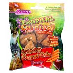 This oven-baked treat is made with high fiber carrots, apples and raisins for your pet rabbit, chinchilla, or guinea pig. This healthy treat makes a great addition to your pet's daily diet. Size of treat is 2.75 oz.