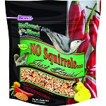 This mix was designed to keep pesky squirrels out of the feeders. Spicy chili powder is blended in to coat the seed and added crushed hot red peppers. Premium white safflower seeds that squirrels find bitter-tasting but birds love.