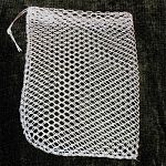 Made with heavy duty nylon netting square mesh. Can hold wild bird suet cakes or home made bird suet. 8 x 6 inch bag.