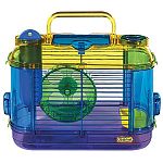 CritterTrail Mini Two Cage for Small Animals by Super Pet is the ideal cage for mice, hamsters and gerbils. Cage includes a 10 oz. water bottle, a corner food dish and a Comfort wheel for lots of exercising. This fun cage is also a pet carrier.