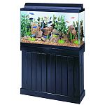 Constructed entirely of solid wood. Each stand and canopy is stained and finished with a waterproofing sealer that will protect them from splashes and water. Fits tank: 30, 38, 45 gallons. Canopies are available with full length doors that allow easy acce