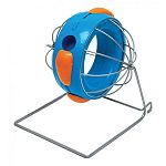 Interactive pet toy. Fun and easy way to dispense hay and treats. Offers a sanitary way to provide hay and treats to your pet. Provides your pet with mental stimulation while trying to get the treat out of the hole. Place on cage floor or hang from wire.