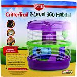 A circus of fun for hamsters, gerbils or mice 2 levels to play, climb and roam Circular shape for easy cleaning - no corners to trap mess Round design helps prevent chewing for safety and security Food dish, water bottle, hide out and exercise wheel inclu