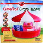 A circus of fun for hamsters, gerbils, or mice Frolic and play under the big top Unique round design in fun circus shape - no chew points Cannon hideaway provides a safe spot to nest and rest Easy to clean, easy to see