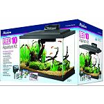 Kit includes size 10 glass aquarium, low profile led hood, water conditioner, submersibile preset heater, premium fish food, Quietflow power filtration, accessories, and set-up/care guide Fish food contains natural, premium ingredients for complete nutrit