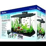 Kit includes size 20 glass aquarium, low profile led hood, water conditioner, submersibile preset heater, premium fish food, Quietflow power filtration, accessories, and set-up/care guide Fish food contains natural, premium ingredients for complete nutrit