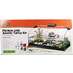 A sophisticated twist on a traditional turtle habitat These kits include an elegant chamfered front, open-topped aterrarium, premium heat and uvb lighting, and filtration unit Filtration unit doubles as a naturalistic basking and climbing surface Comes wi