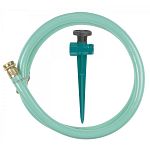 6-ply Flexogen hose extends faucet 6 ft. to front of hedge for easier connection and flow control. Heavy-duty 500 PSI burst strength hose with brass couplings. Wide step impact resistant polymer spike holds hose faucet securely.