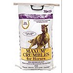 The Maxum Crumbles Equine Feed Supplement is designed for your performance horse because it provides the needed vitamins, minerals and electrolytes that are essential to your horse. Helps to prevent dehydration, while providing beneficial nutrients.